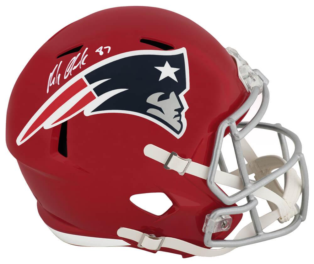 Rob Gronkowski Autographed New England Patriots FLASH Riddell Full Size Speed Replica Helmet (Radtke)-Powers Sports Memorabilia