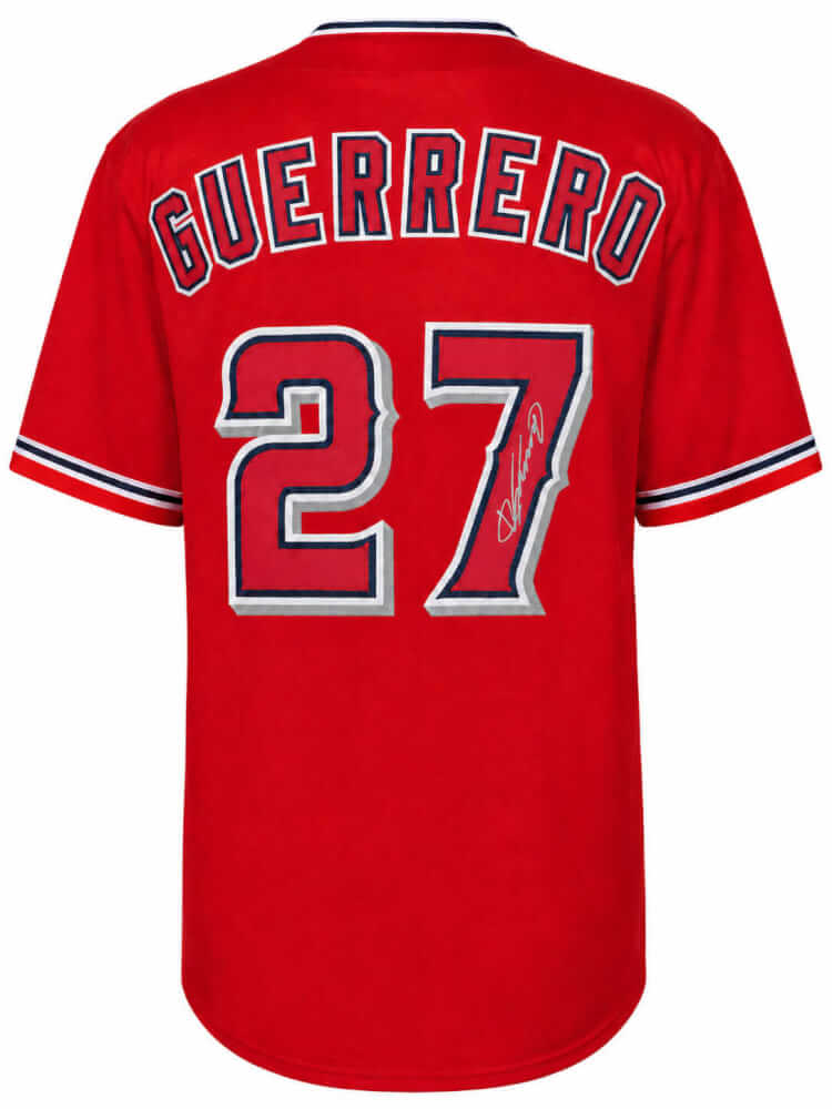 Vladimir Guerrero Sr. Autographed Red Custom Baseball Jersey-Powers Sports Memorabilia