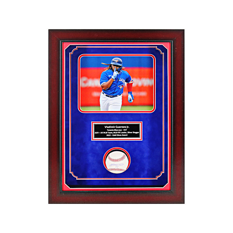 Vladimir Guerrero Jr. Toronto Blue Jays Signed OMLB Baseball Framed Shadowbox-Powers Sports Memorabilia