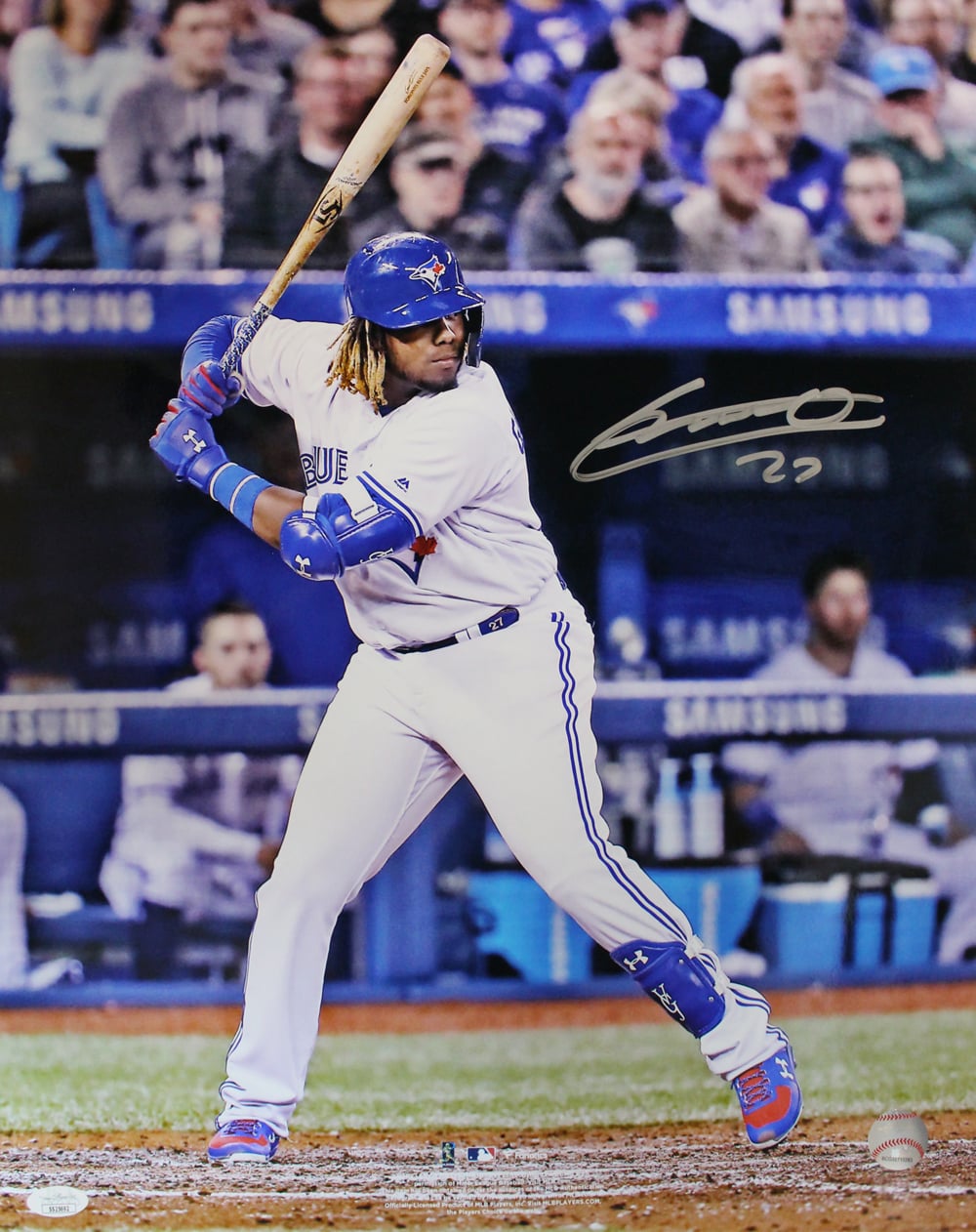 Vladimir Guerrero Jr Signed Toronto Blue Jays 16x20 Photo – JSA Authenticated-Powers Sports Memorabilia