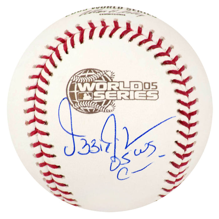 Ozzie Guillen Autographed 2005 World Series Baseball with O5 WS Champs-Powers Sports Memorabilia
