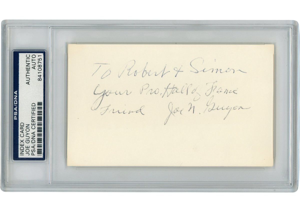 Joe Guyon Canton Bulldogs Signed Mini Helmet - Index Personalized Slab PSA PSA-Powers Sports Memorabilia