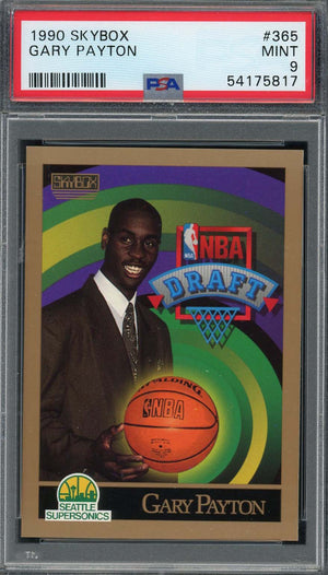 Gary Payton 1990 Skybox Basketball Rookie Card RC #365 Graded PSA 9-Powers Sports Memorabilia