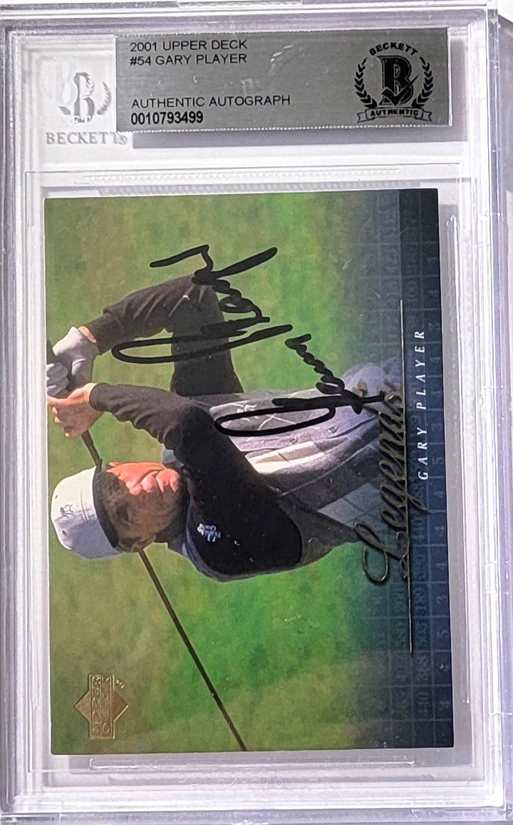 Gary Player Signed PGA Tour Golf Encapsulated 2001 Upper Deck Legends #54 Card - Beckett-Powers Sports Memorabilia