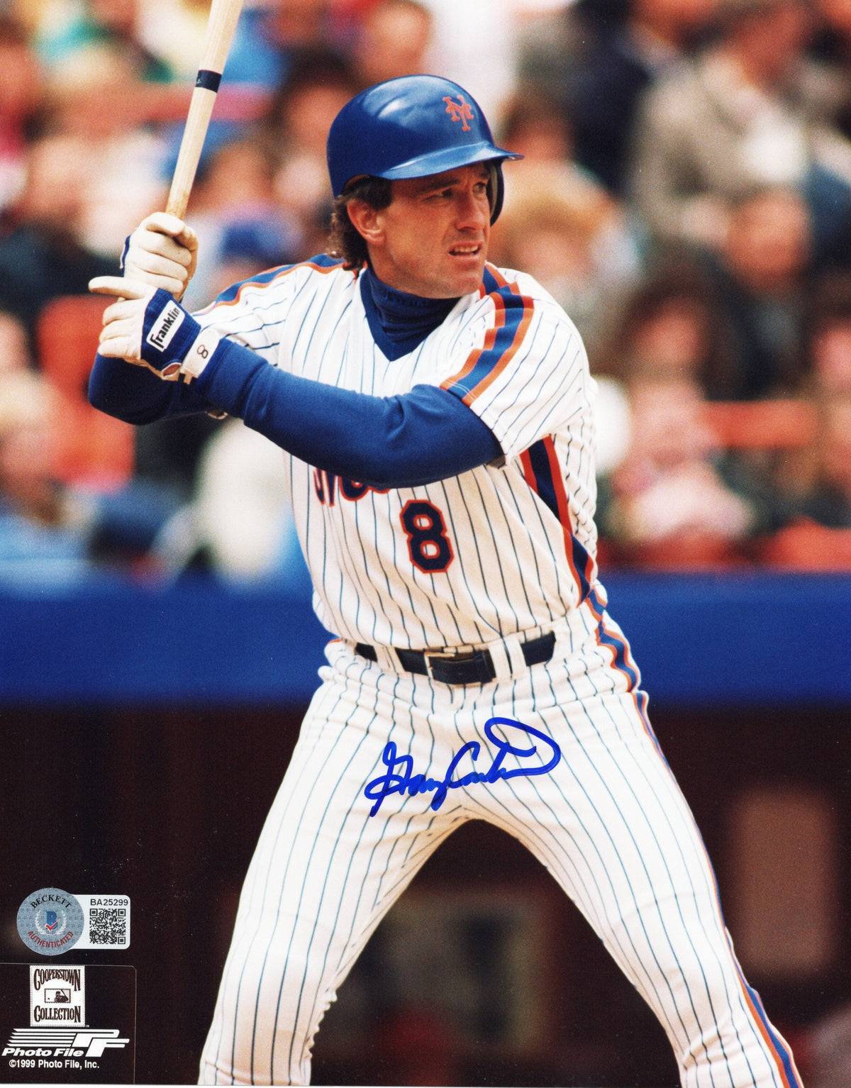 Gary Carter Autographed New York Mets 8x10 Photo Beckett Authenticated #2-Powers Sports Memorabilia
