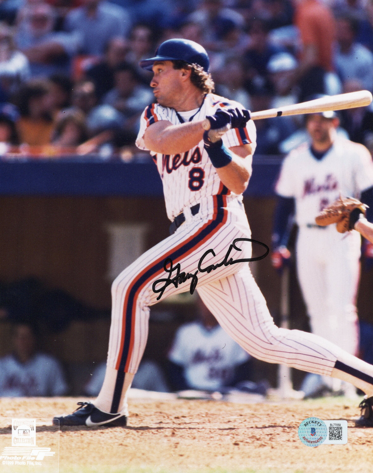 Gary Carter Autographed New York Mets 8x10 Photo Beckett Authenticated #3-Powers Sports Memorabilia