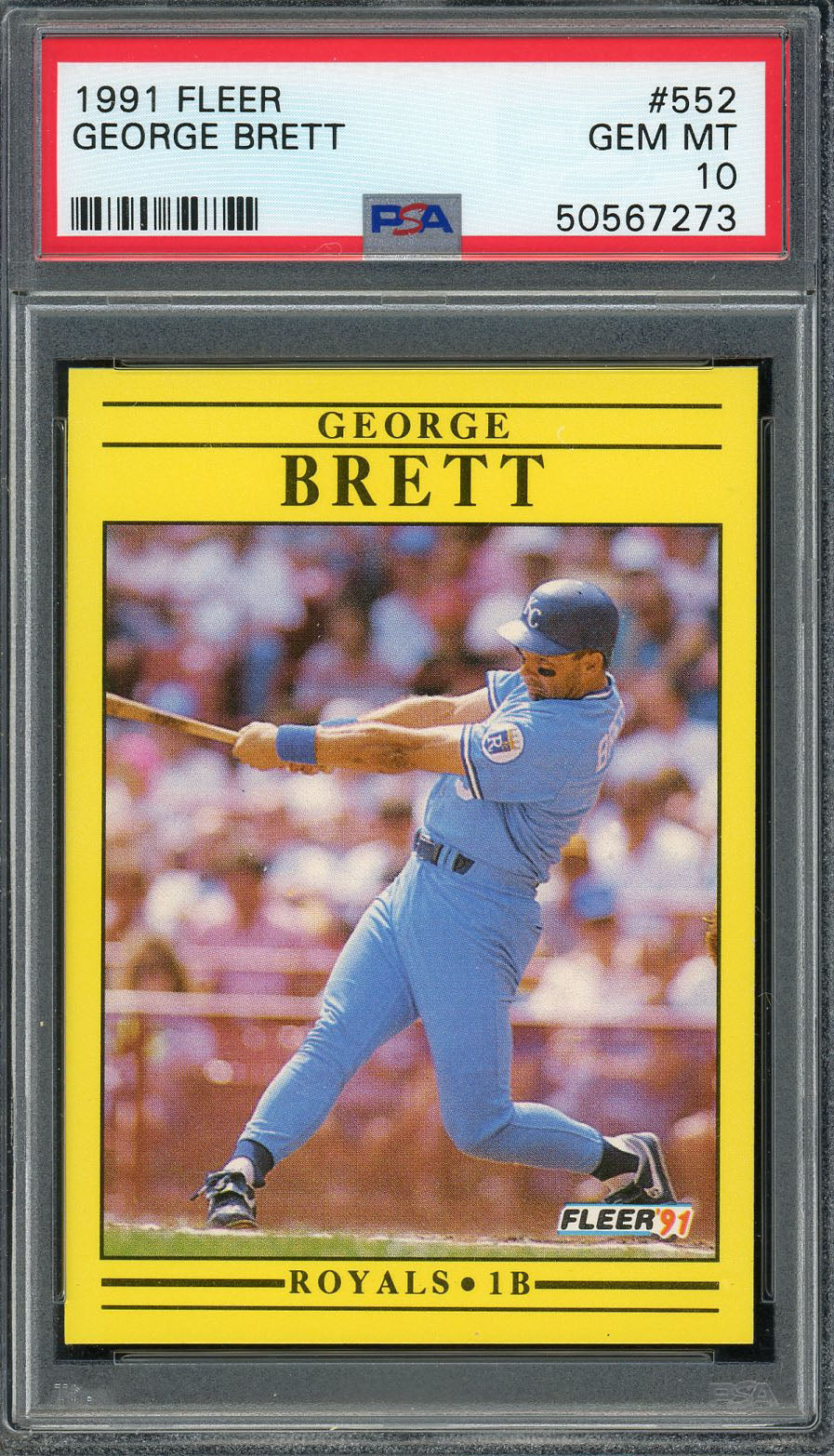 George Brett 1991 Fleer Baseball Card #552 Graded PSA 10 GEM MINT-Powers Sports Memorabilia