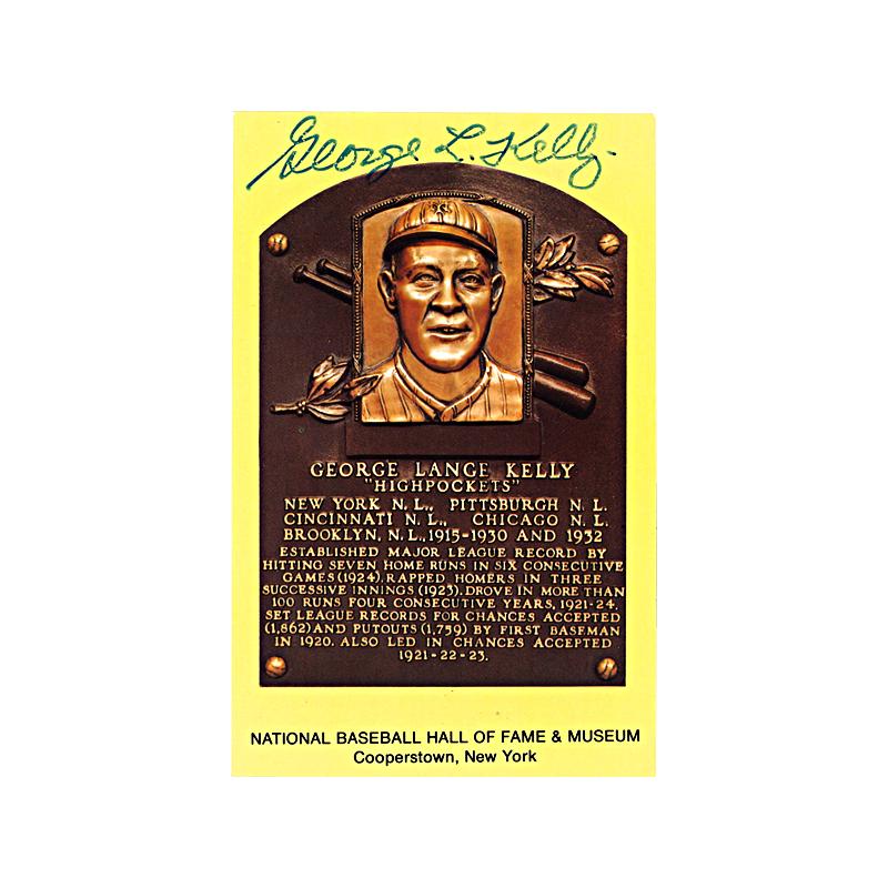 George "High Pockets" Kelly Signed HOF Plaque (JSA Auth)-Powers Sports Memorabilia