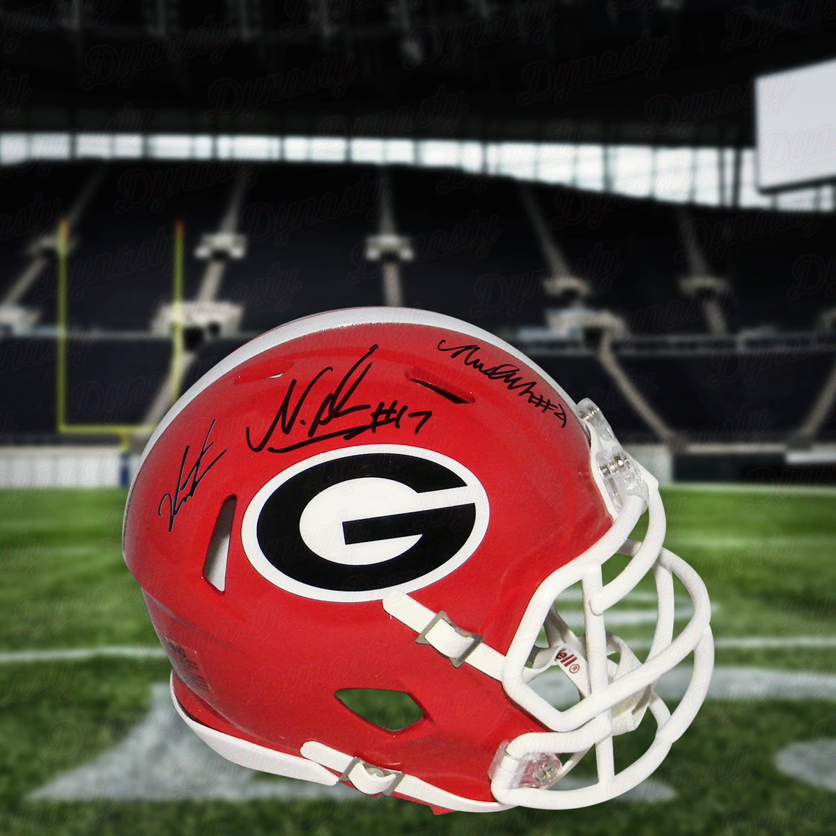 Jalen Carter, Nolan Smith & Nakobe Dean Georgia Bulldogs Signed National Champions Mini-Helmet-Powers Sports Memorabilia