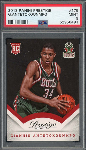 Giannis Antetokounmpo 2013 Panini Prestige Basketball Rookie Card RC #175 PSA 9-Powers Sports Memorabilia