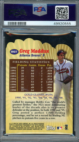 Greg Maddux 2000 Topps Hands of Gold Baseball Card #HG7 Graded PSA 10-Powers Sports Memorabilia