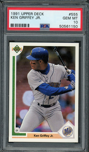 Ken Griffey Jr 1991 Upper Deck Baseball Card #555 Graded PSA 10 GEM MINT-Powers Sports Memorabilia