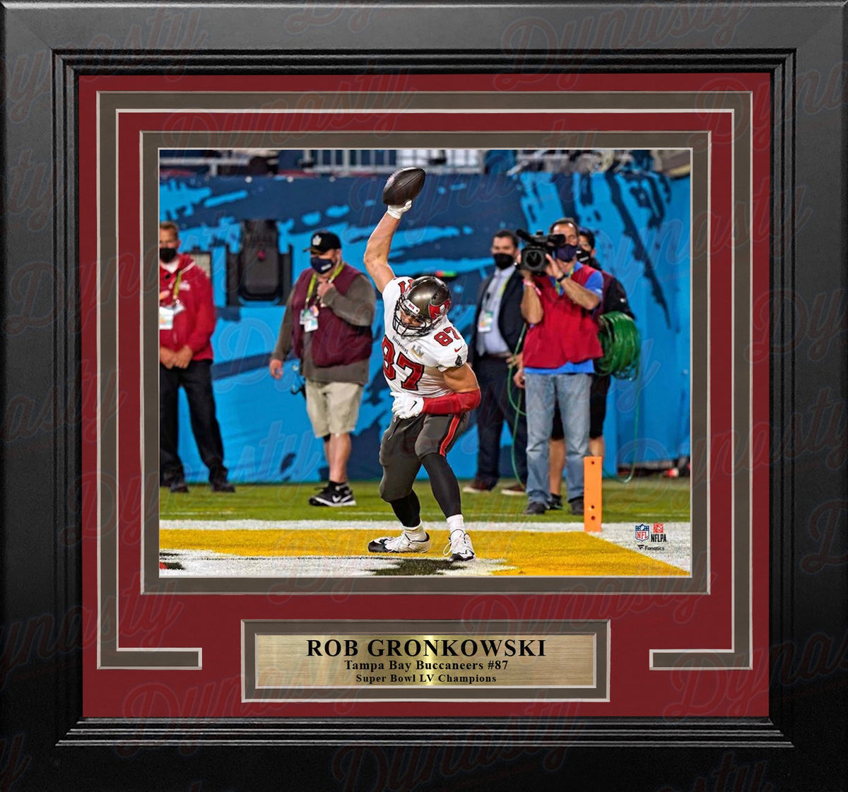 Rob Gronkowski Super Bowl LV Touchdown Spike Tampa Bay Buccaneers 8" x 10" Framed Football Display Photo-Powers Sports Memorabilia
