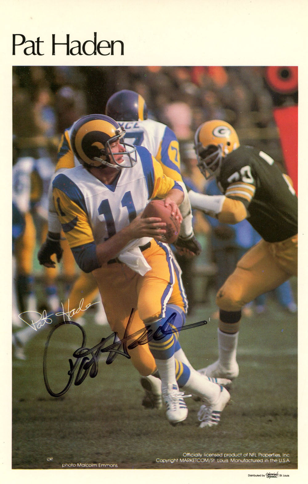 Pat Haden Los Angeles Rams Mini Signed Poster 41/50-Powers Sports Memorabilia