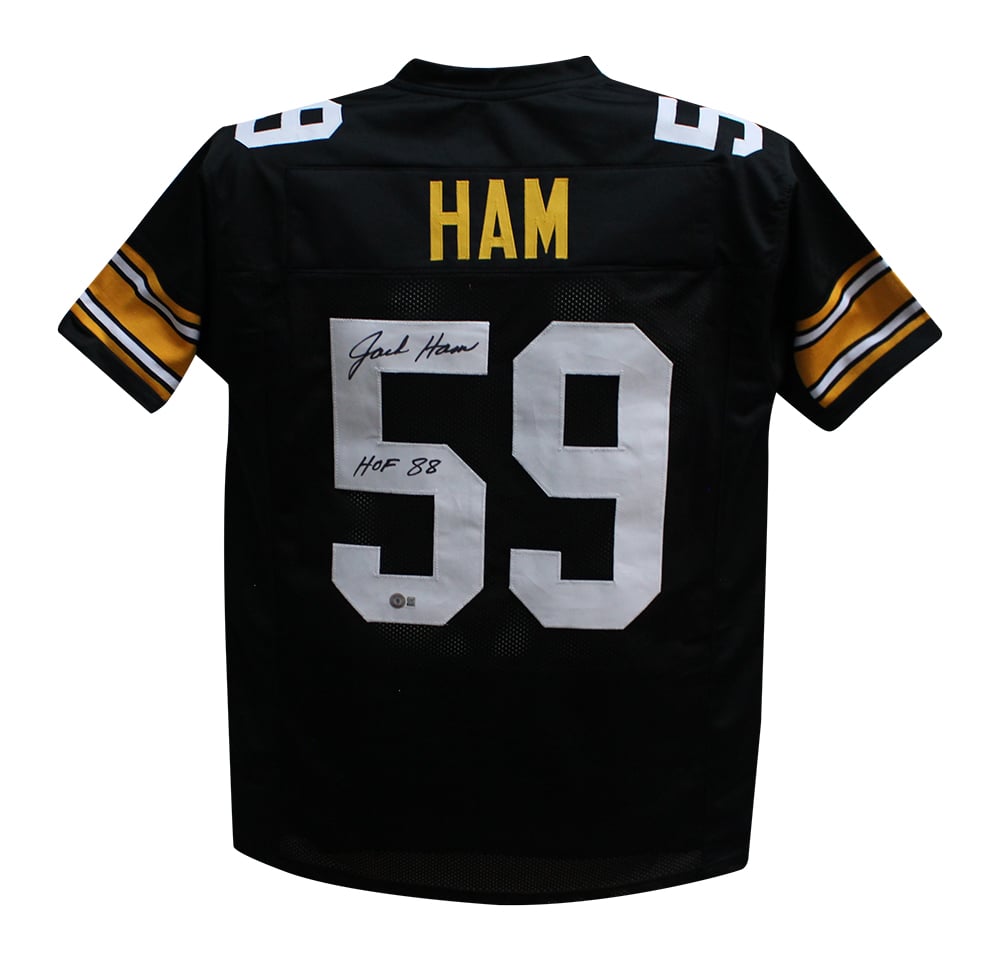 Jack Ham Signed Pro Style Black XL Jersey HOF – Beckett Authenticated-Powers Sports Memorabilia