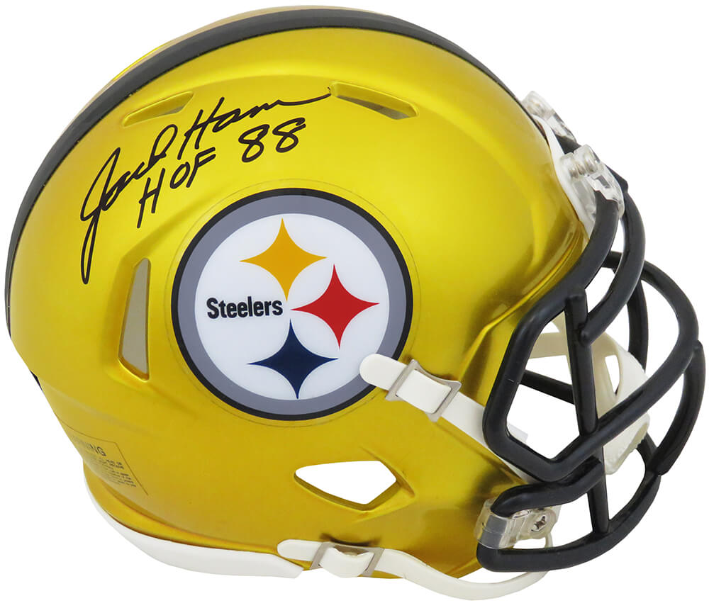 Jack Ham Autographed Pittsburgh Steelers FLASH Riddell Speed Mini Helmet with HOF'88-Powers Sports Memorabilia