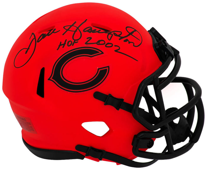 Dan Hampton Autographed Chicago Bears RAVE Riddell Speed Mini Helmet with HOF 2002-Powers Sports Memorabilia