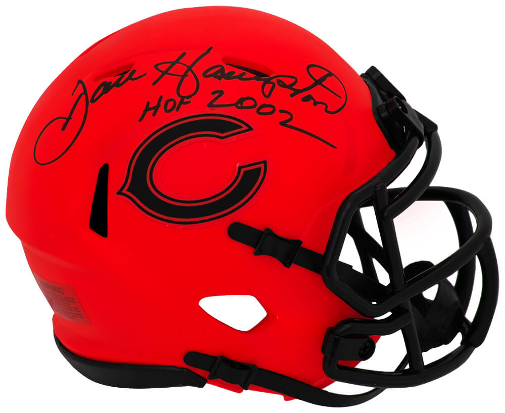 Dan Hampton Autographed Chicago Bears RAVE Riddell Speed Mini Helmet with HOF 2002-Powers Sports Memorabilia