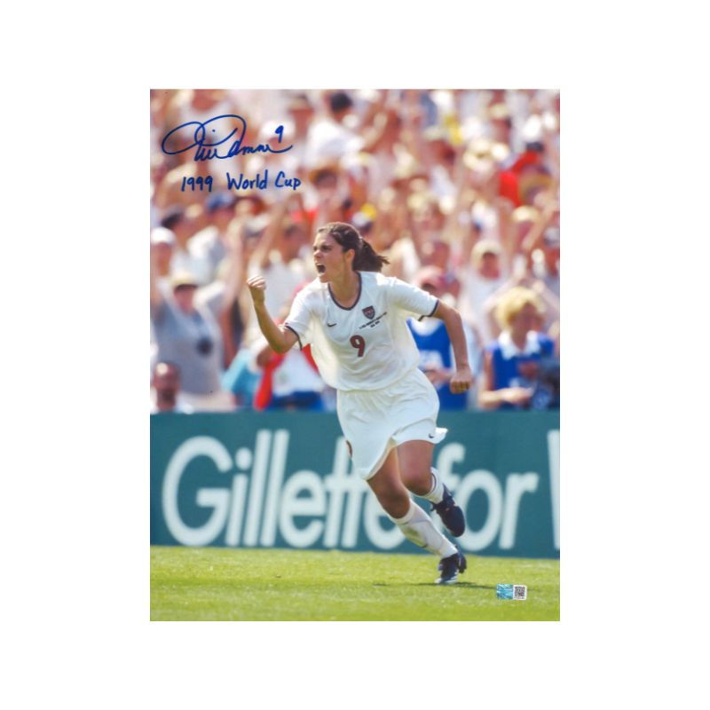 Mia Hamm USWNT Signed Inscribed 1999 World Cup 11x14 Pump Fist Photo-Powers Sports Memorabilia