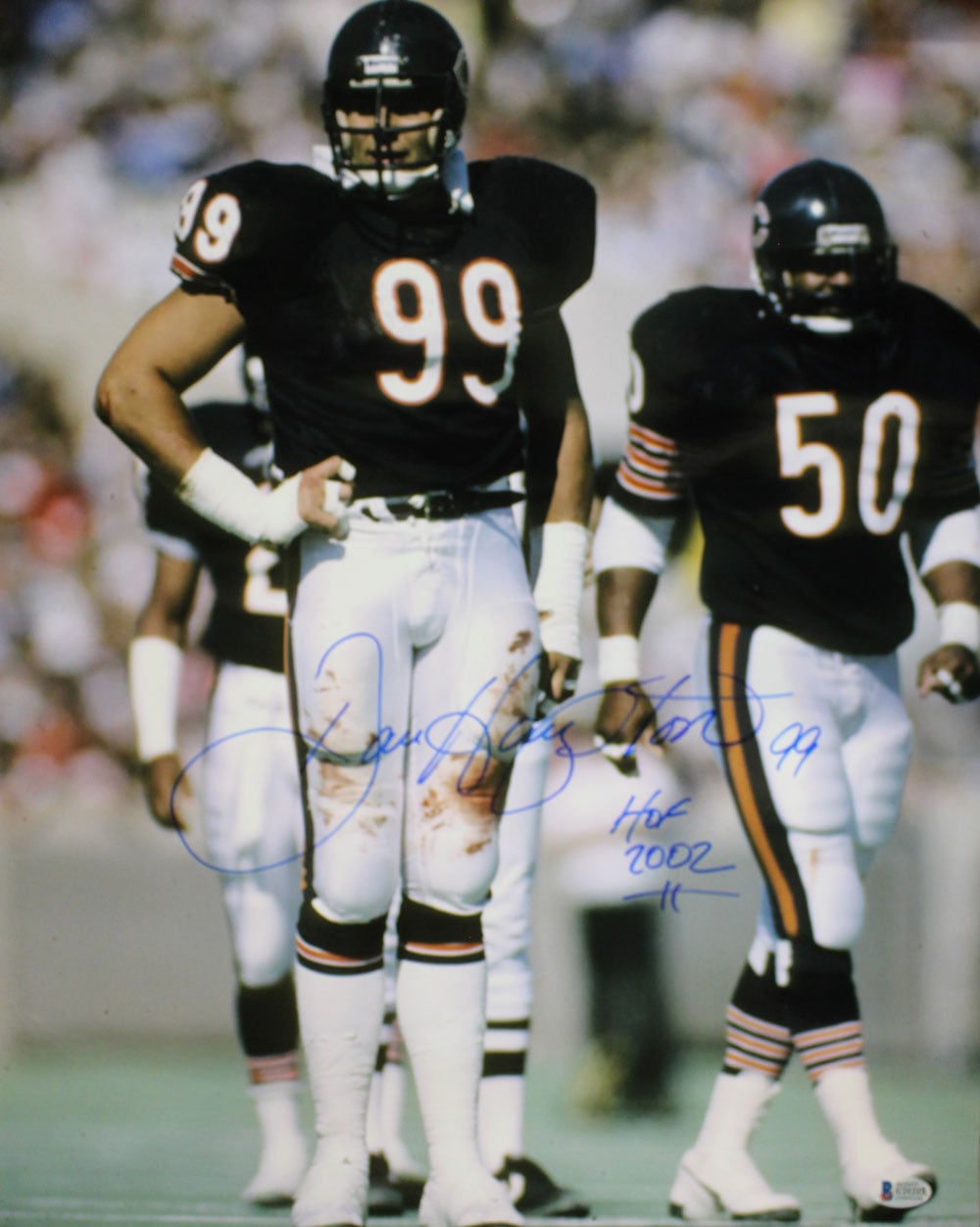 Dan Hampton Chicago Bears Signed 16x20 Photo - HOF Beckett-Powers Sports Memorabilia