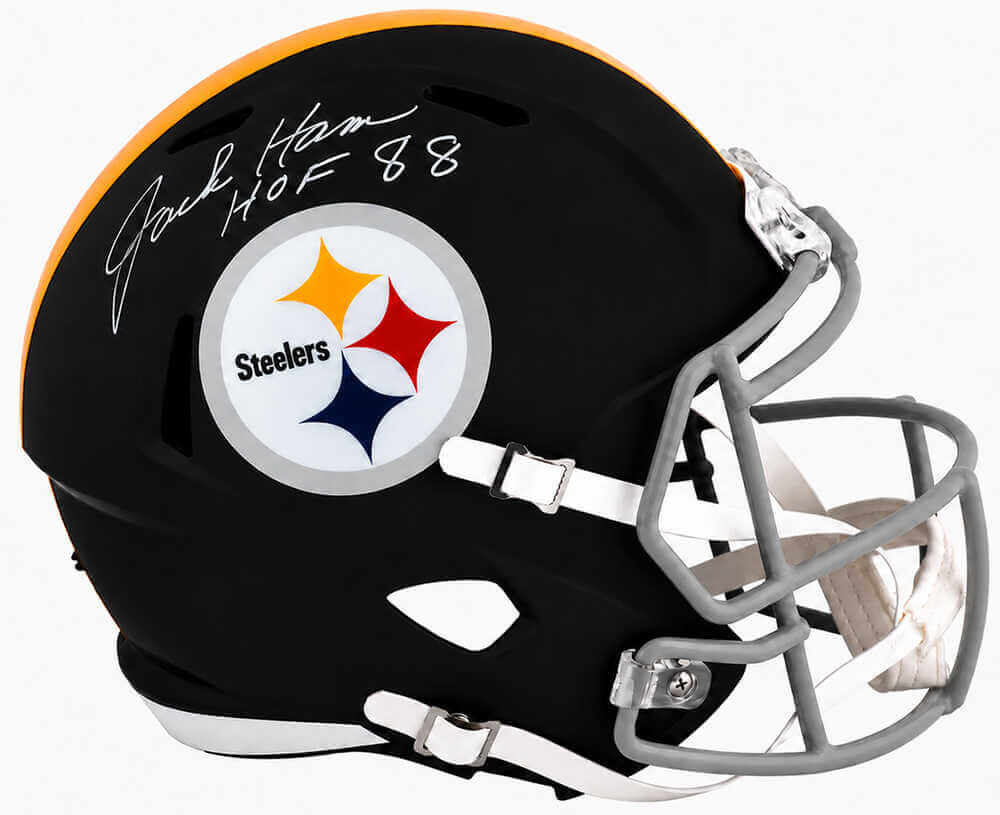 Jack Ham Autographed Pittsburgh Steelers Throwback Riddell Full Size Speed Replica Helmet with HOF'88 - (In White)-Powers Sports Memorabilia