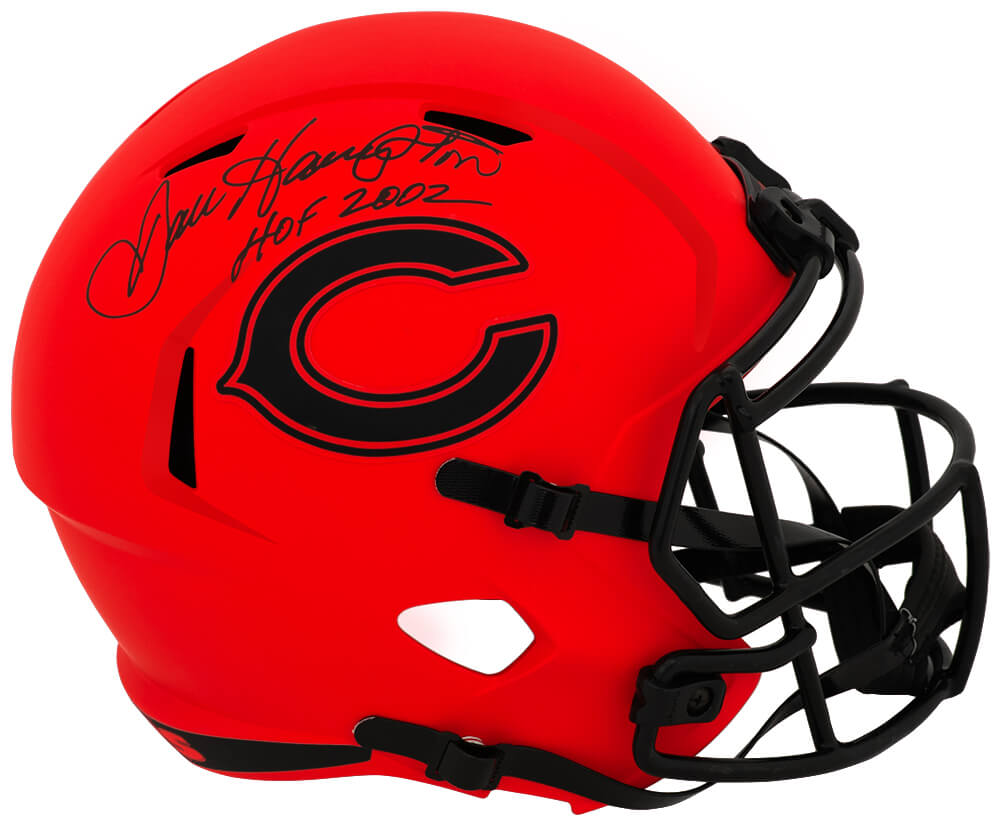 Dan Hampton Chicago Bears Autographed RAVE Full Size Riddell Replica Helmet-Powers Sports Memorabilia