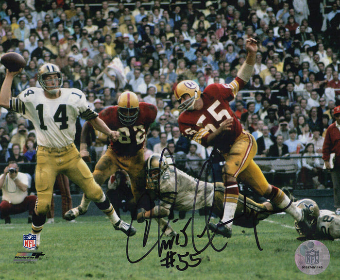 Chris Hanburger Autographed Washington Football Team Action vs Saints 8x10 Photo-Powers Sports Memorabilia