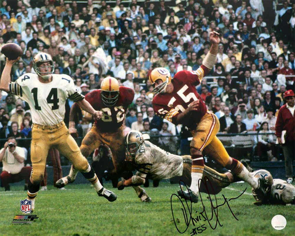 Chris Hanburger New Orleans Saints Autographed Washington Football Team vs-Powers Sports Memorabilia