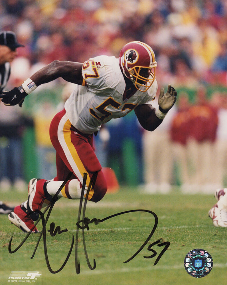 Ken Harvey Autographed Washington Football Team Jersey Running 8x10 Photo-Powers Sports Memorabilia