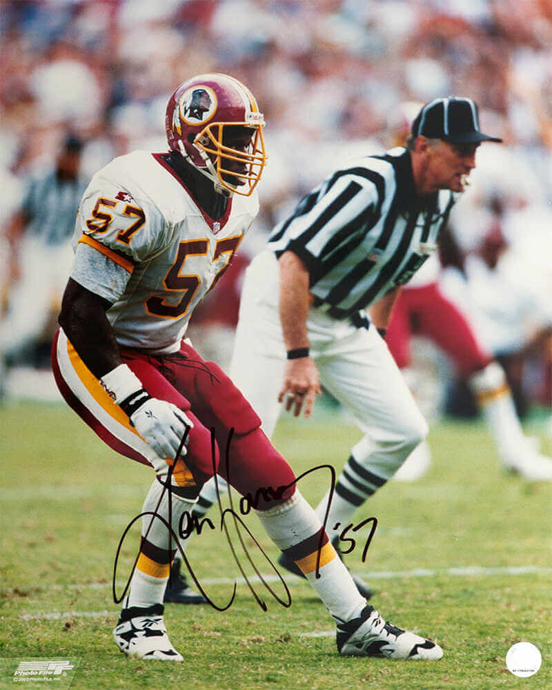 Ken Harvey Sigend Washington Football Team White Jersy Action 16x20 Photo-Powers Sports Memorabilia