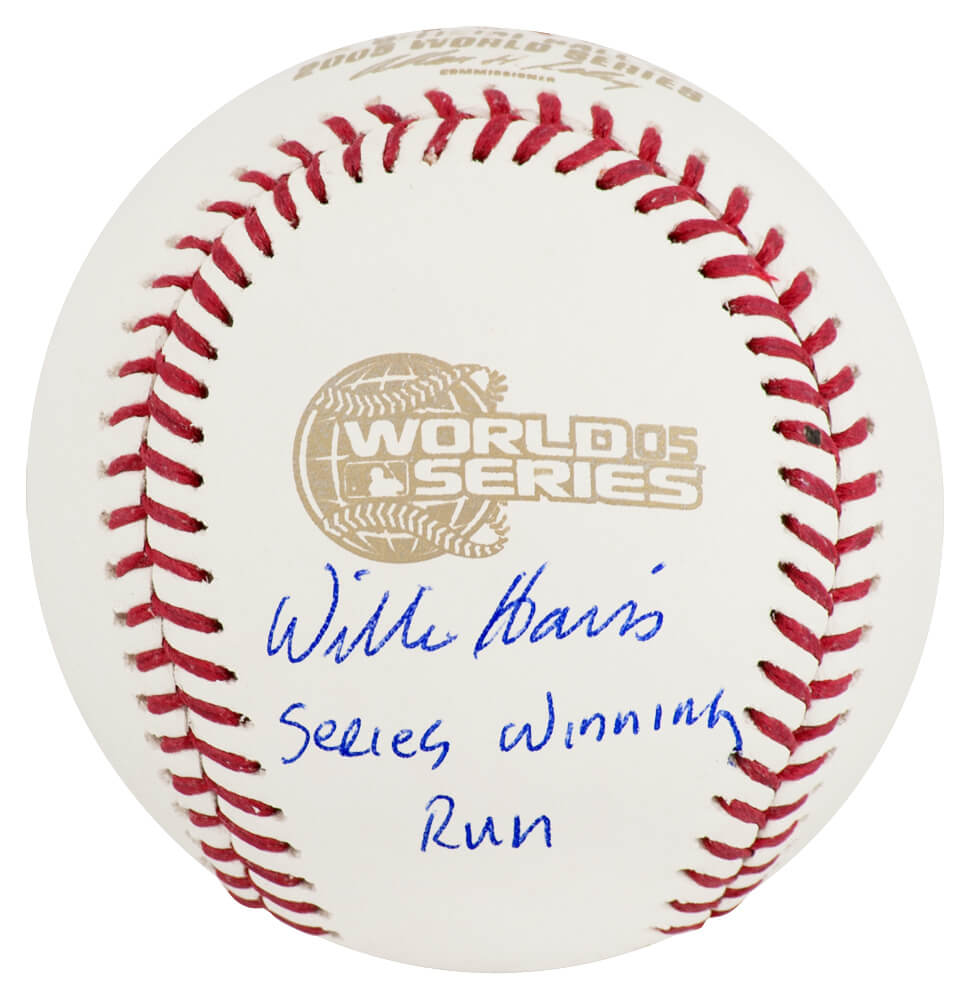 Willie Harris Autographed Rawlings 2005 World Series (Chicago White Sox) Baseball with Series Winning Run-Powers Sports Memorabilia