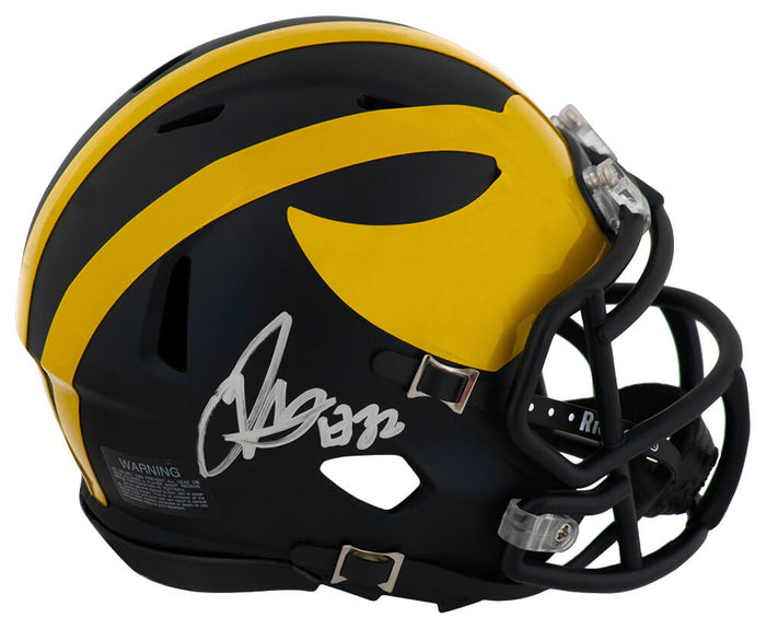 Jaylen Harrell Autographed Michigan Wolverines Riddell Speed Mini Helmet-Powers Sports Memorabilia