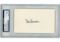 Tom Harmon Michigan Wolverines Signed Mini Helmet - Index Slabbed PSA PSA