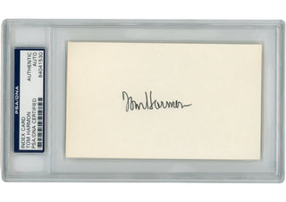Tom Harmon Michigan Wolverines Signed Mini Helmet - Index Slabbed PSA PSA