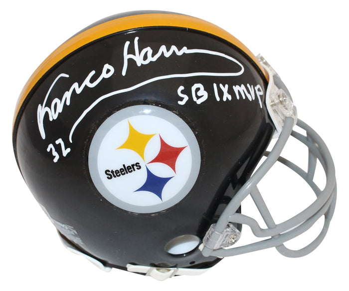 Franco Harris Signed Pittsburgh Steelers VSR4 63-76 Mini Helmet SB MVP – Beckett Authenticated-Powers Sports Memorabilia
