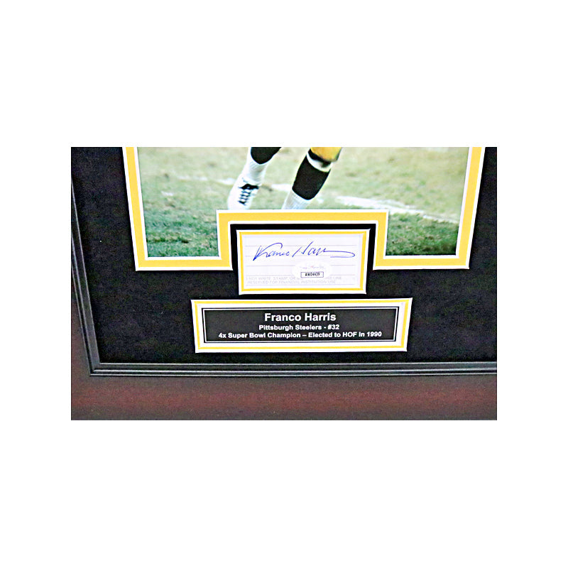 Franco Harris Pittsburgh Steelers Signed Framed Chit Collage (JSA COA)
