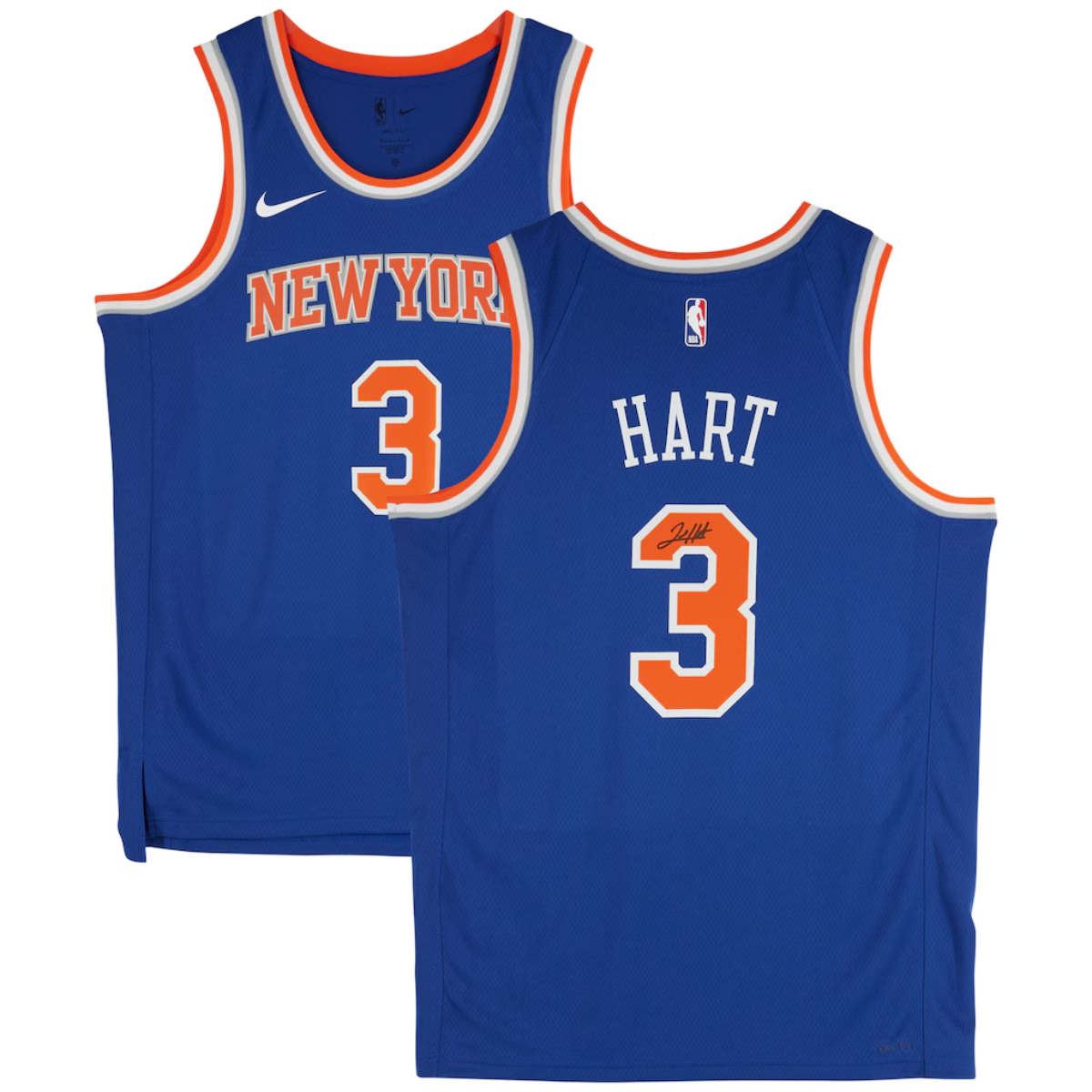 Josh Hart New York Knicks Signed Nike Blue Swingman Jersey-Powers Sports Memorabilia