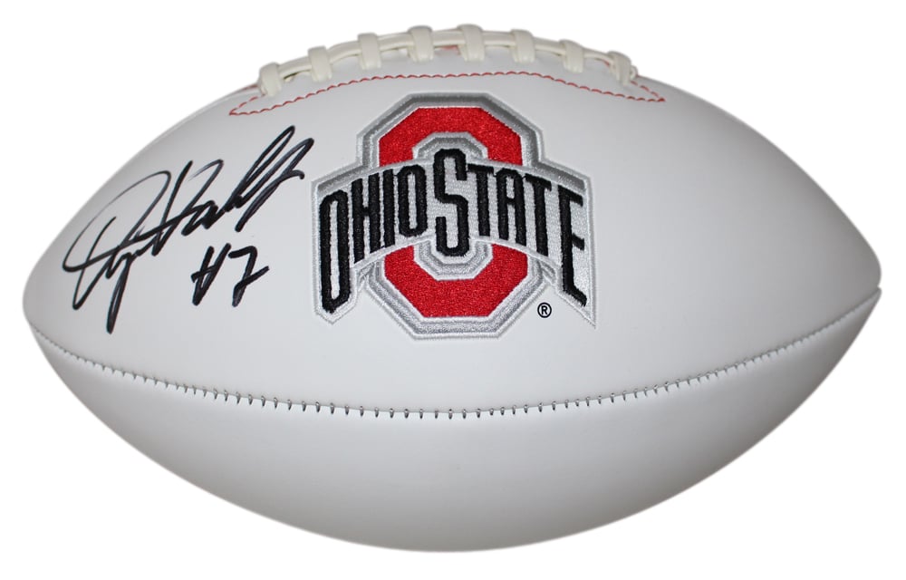 Dwayne Haskins Ohio State Buckeyes Logo Signed Football BAS-Powers Sports Memorabilia