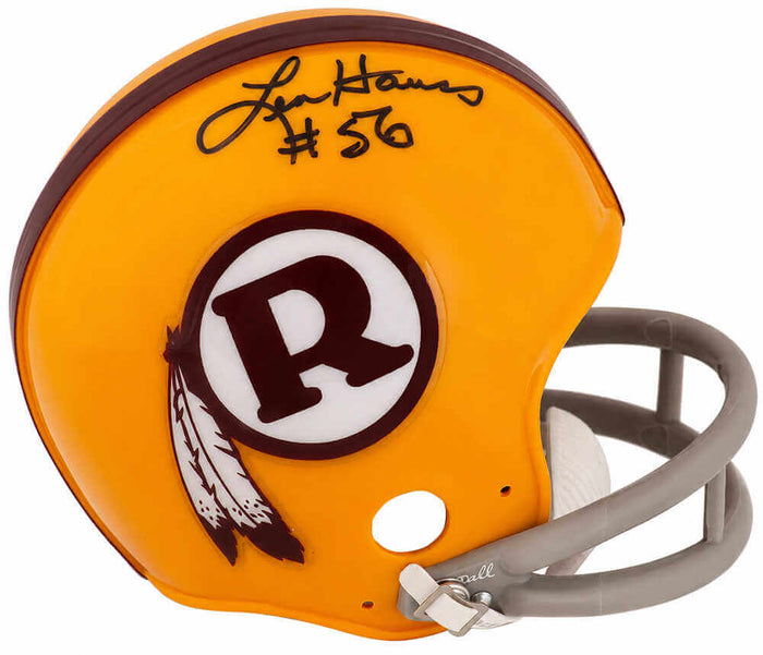 Len Hauss Autographed Washington Yellow Throwback Riddell (VSR4) Mini Helmet-Powers Sports Memorabilia