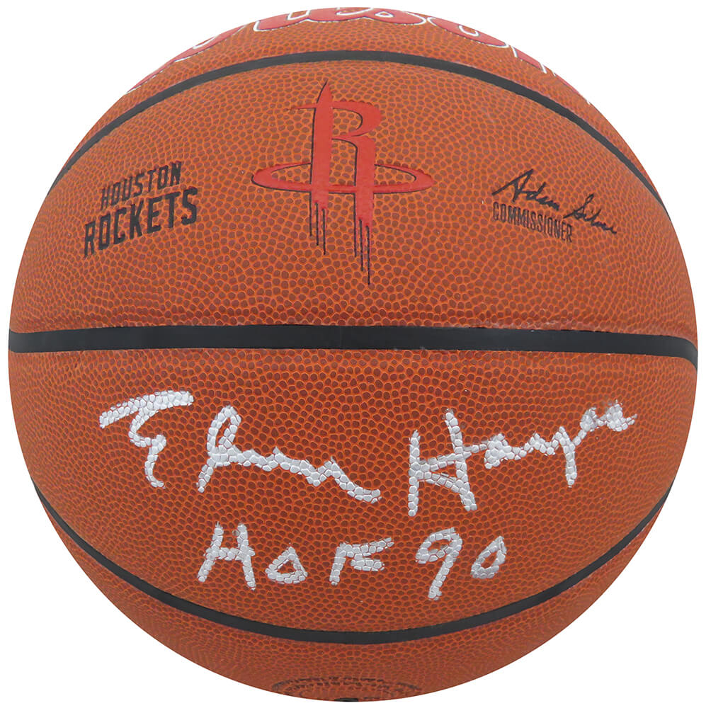 Elvin Hayes Autographed Wilson Houston Rockets Logo NBA Basketball with HOF'90-Powers Sports Memorabilia