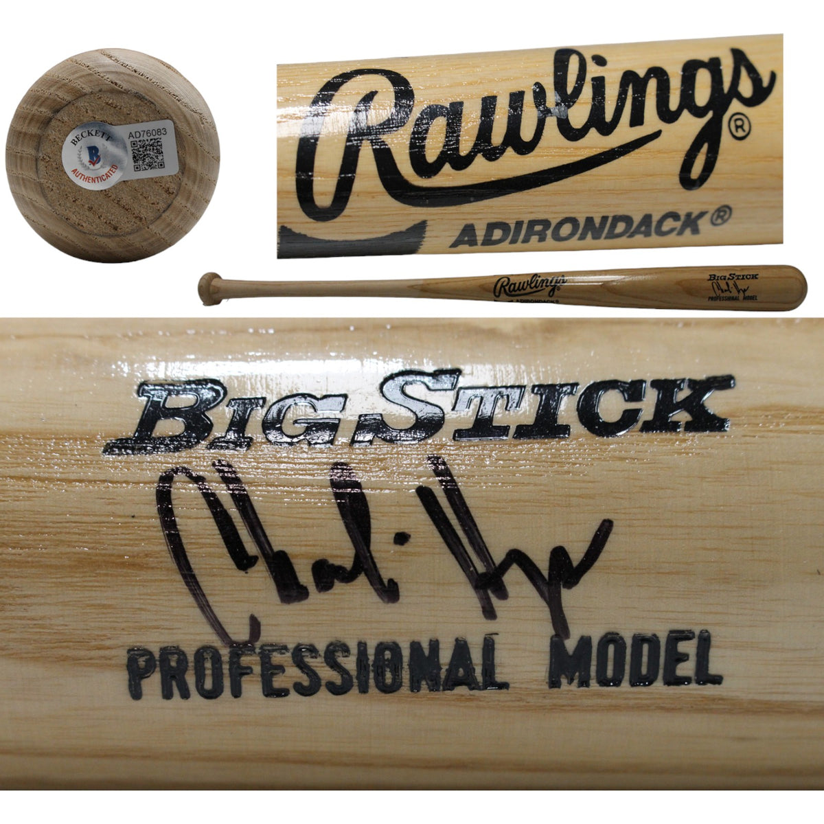 Charlie Hayes Colorado Rockies Signed Baseball - Rawlings Blonde Big Stick Bat Beckett Beckett-Powers Sports Memorabilia