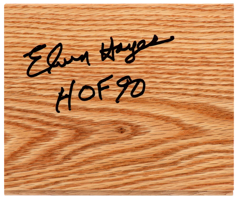 Elvin Hayes Autographed 5×6 Floor Piece with HOF'90-Powers Sports Memorabilia