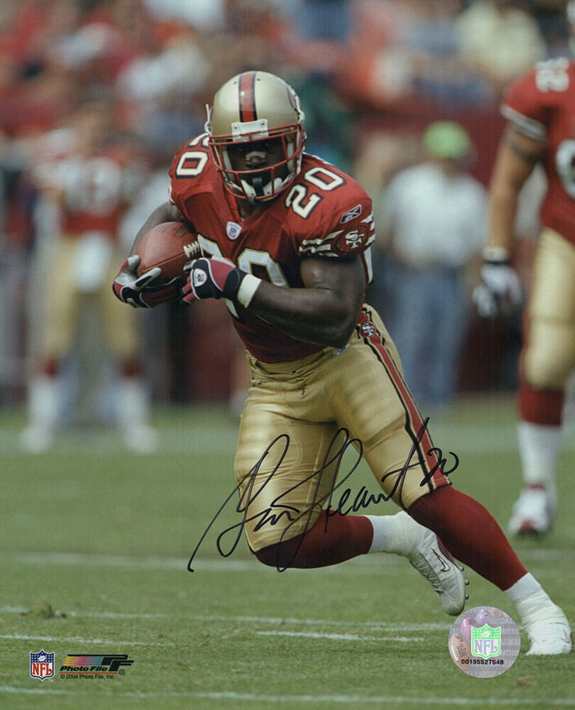 Garrison Hearst Autographed San Francisco 49ers Red Jersey Action 8x10 Photo-Powers Sports Memorabilia
