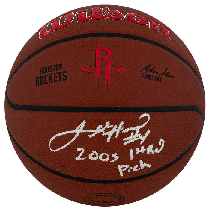 Luther Head Autographed Houston Rockets Logo Wilson NBA Basketball with 2005 1st Rd Pick-Powers Sports Memorabilia