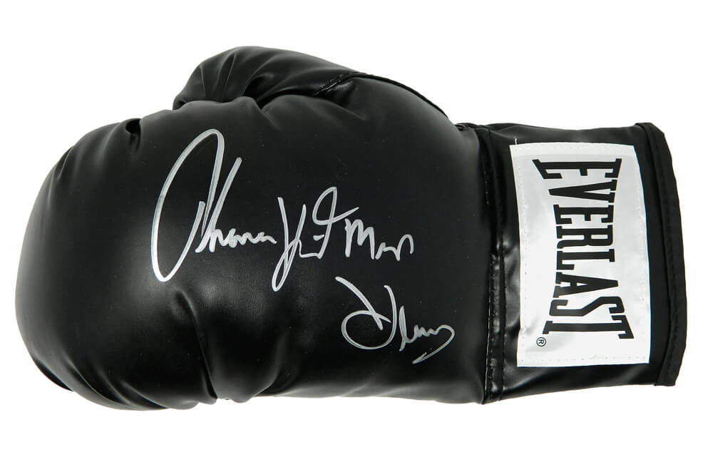 Thomas Hearns Autographed Everlast Black Boxing Glove with Hitman-Powers Sports Memorabilia