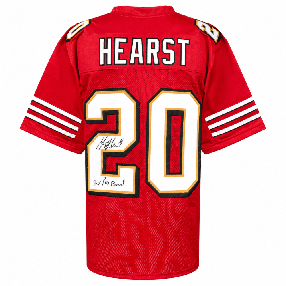 Garrison Hearst Autographed Red Custom Football Jersey with 2x Pro Bowl-Powers Sports Memorabilia