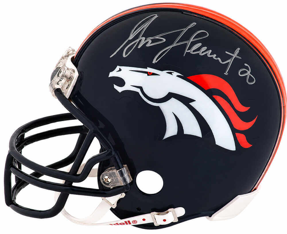 Garrison Hearst Autographed Denver Broncos Riddell (VSR4) Mini Helmet-Powers Sports Memorabilia