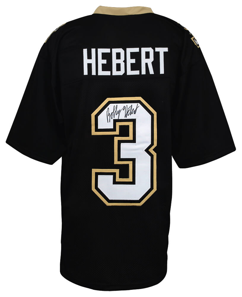 Bobby Hebert Autographed Black Custom Football Jersey-Powers Sports Memorabilia