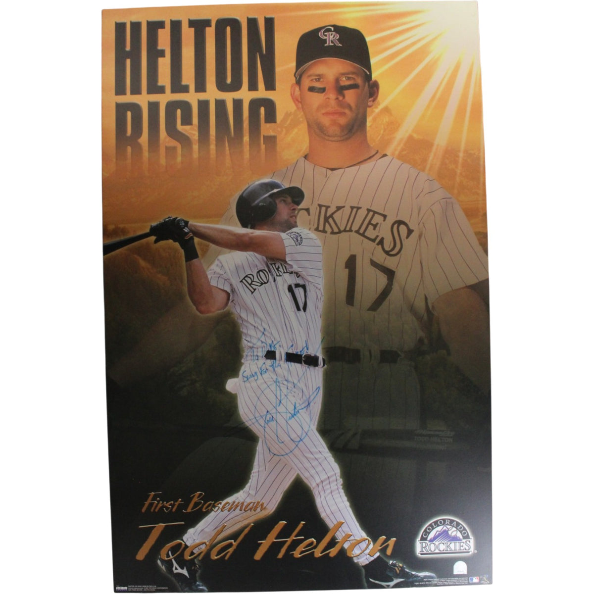 Todd Helton Colorado Rockies Signed Mini Helmet - 22x34 Wood Sign Personalized-Powers Sports Memorabilia