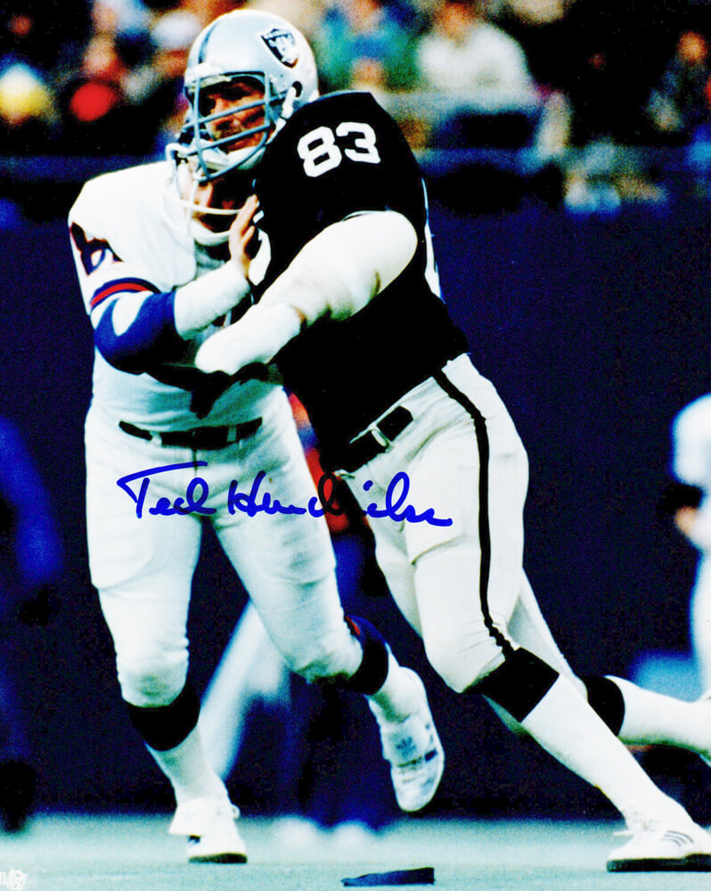 Ted Hendricks Las Vegas Raiders Autographed Action 8x10 Photo-Powers Sports Memorabilia